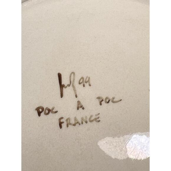 Poc à Poc France 1999 Linen-Texture Stoneware Dinner Plates Set of 8, 9” - Picture 12 of 14